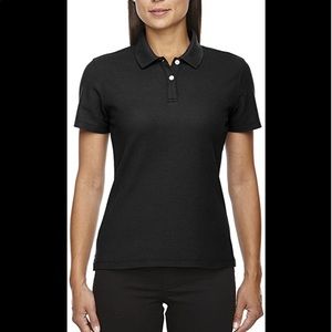 Juniors Girls Polo Shirt by District Threads Cotton Blend Size XL Black